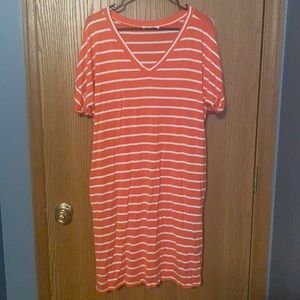 Orange and White Dress